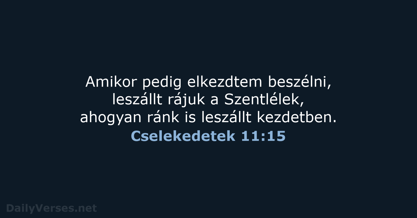 Cselekedetek 11:15 - UF