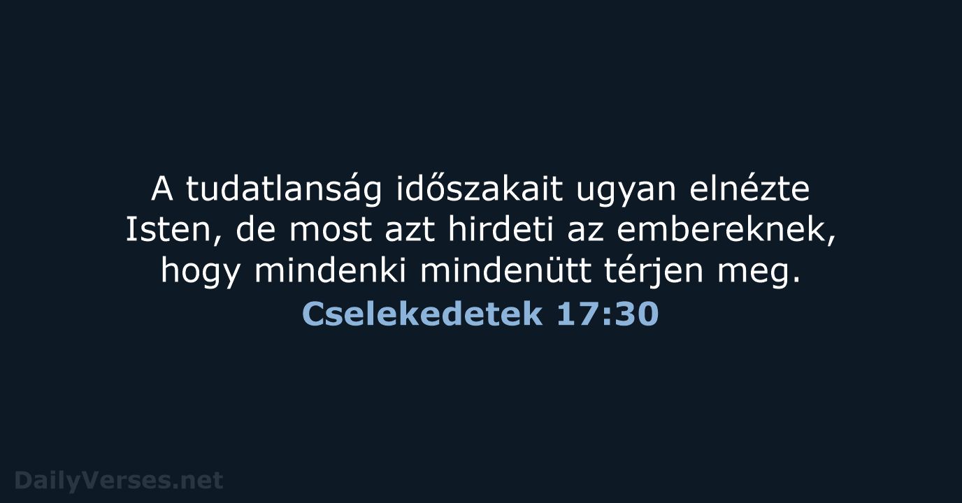 Cselekedetek 17:30 - UF