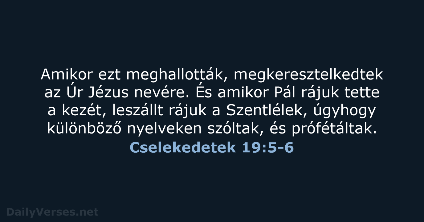 Cselekedetek 19:5-6 - UF