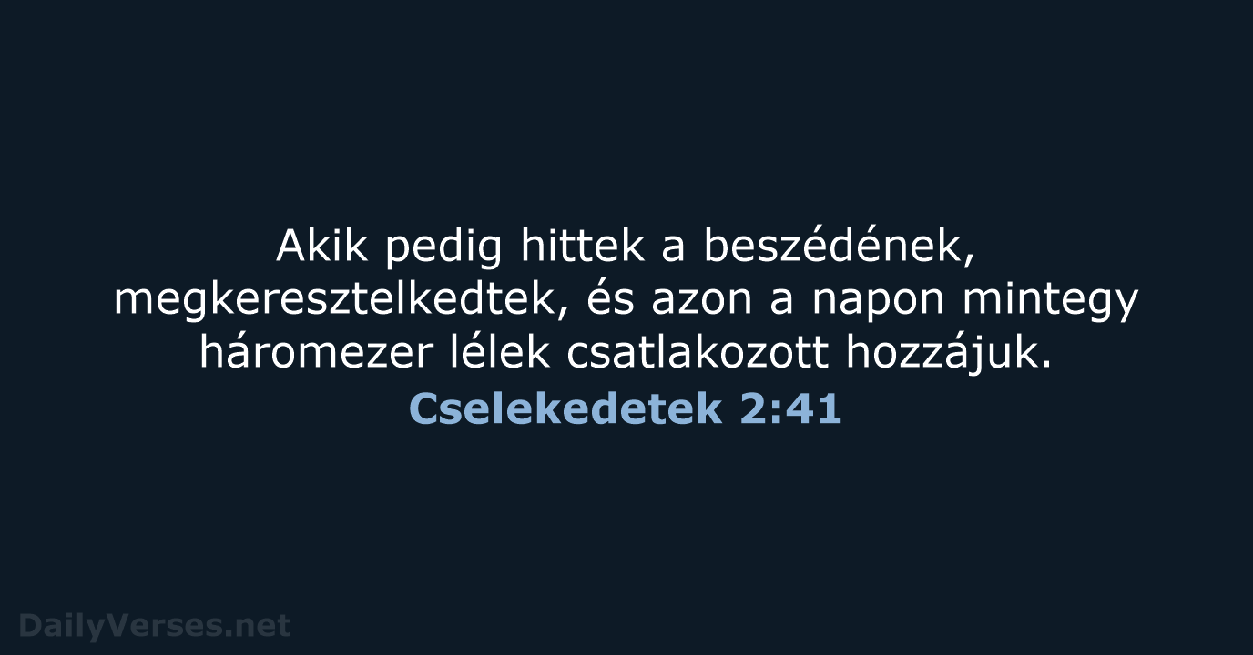 Cselekedetek 2:41 - UF