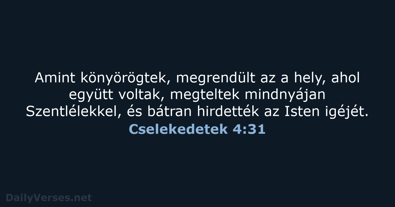 Cselekedetek 4:31 - UF