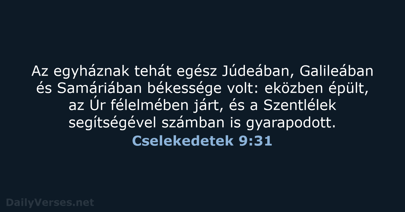 Cselekedetek 9:31 - UF