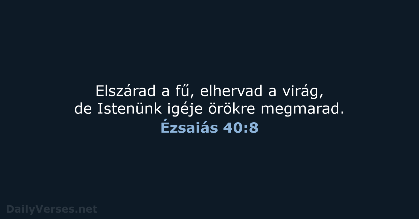 Ézsaiás 40:8 - UF