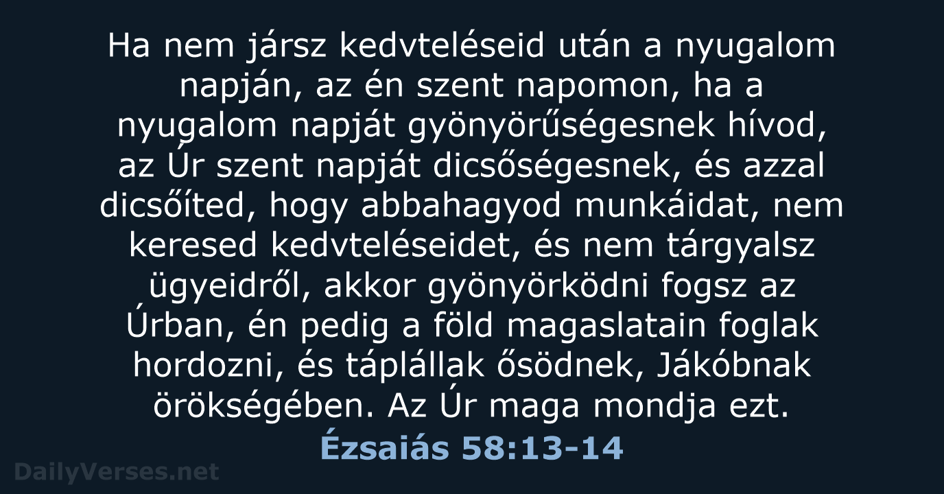 Ézsaiás 58:13-14 - UF