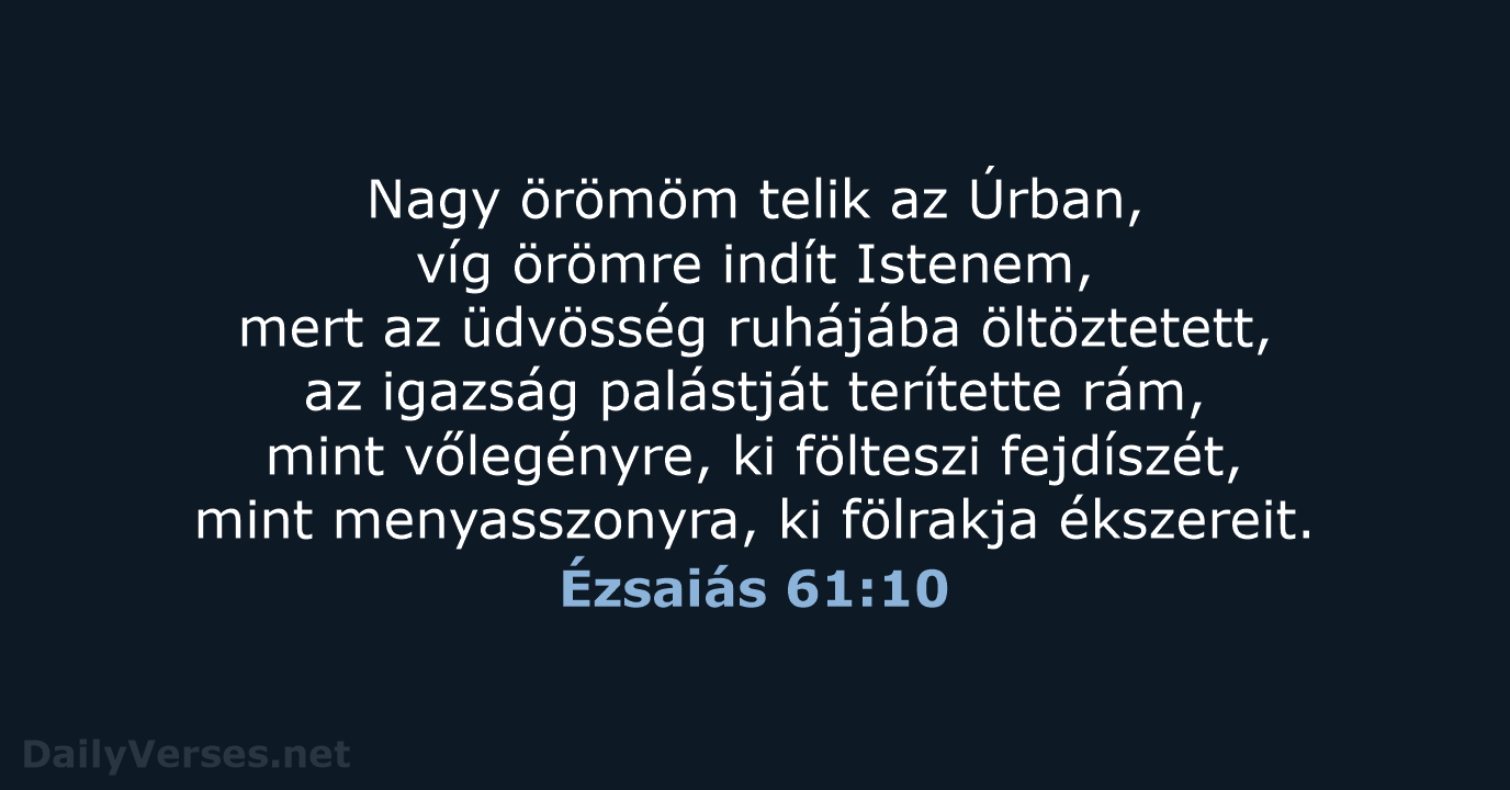 Ézsaiás 61:10 - UF