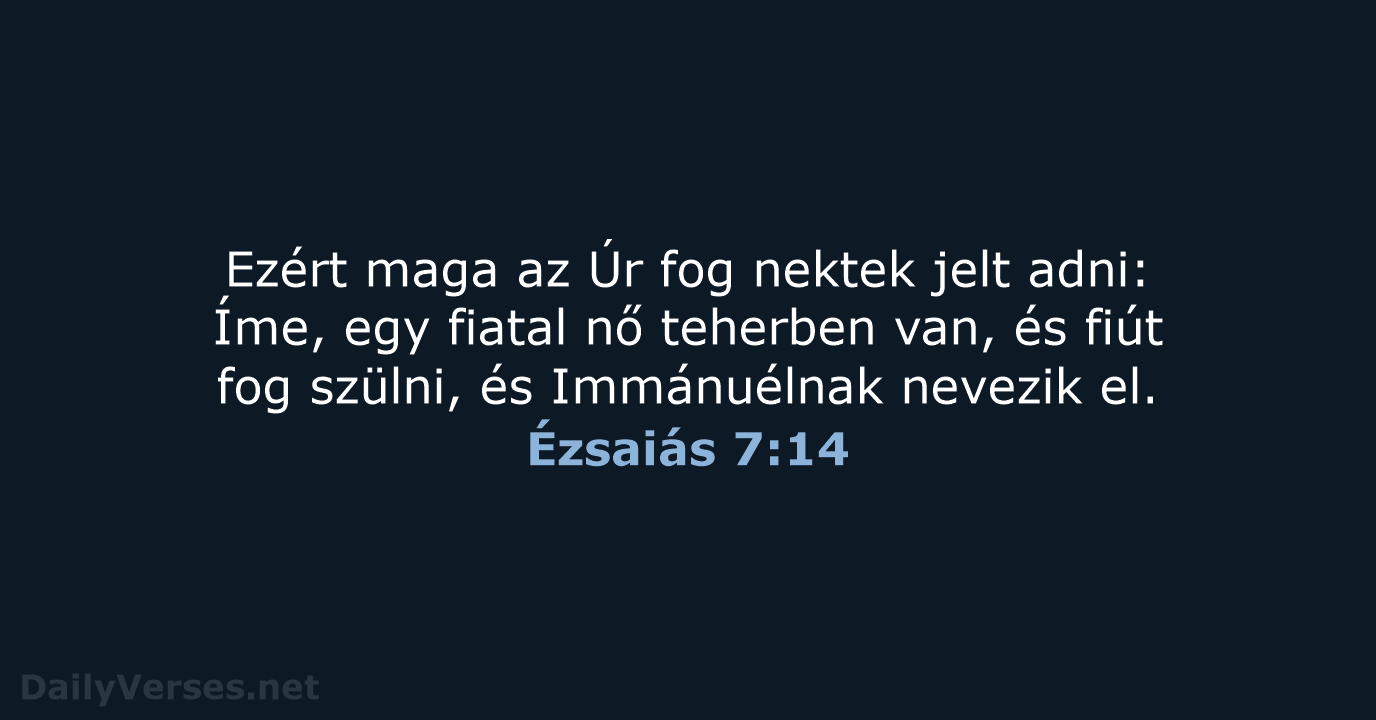 Ézsaiás 7:14 - UF