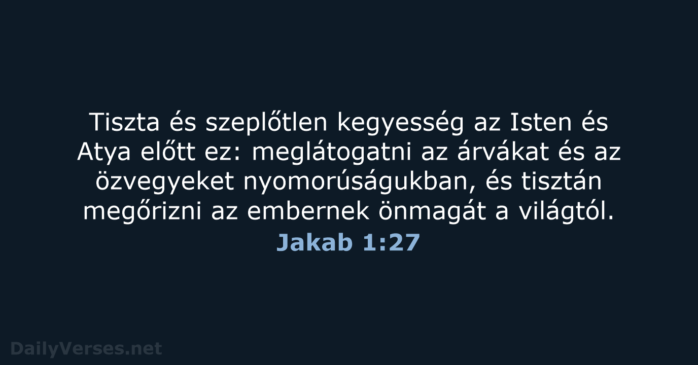 Jakab 1:27 - UF