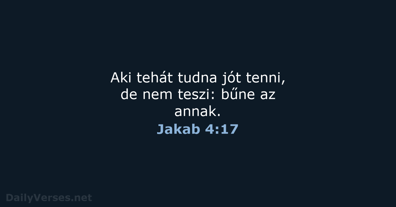 Jakab 4:17 - UF