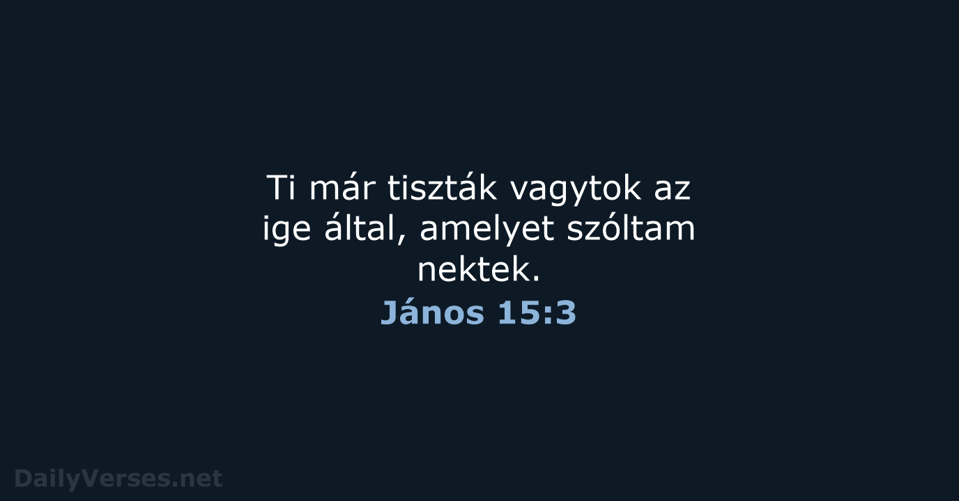 János 15:3 - UF