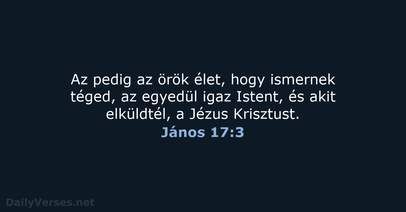 János 17:3 - UF