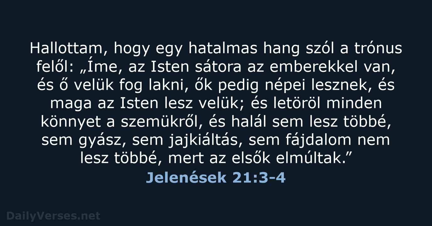 Jelenések 21:3-4 - UF