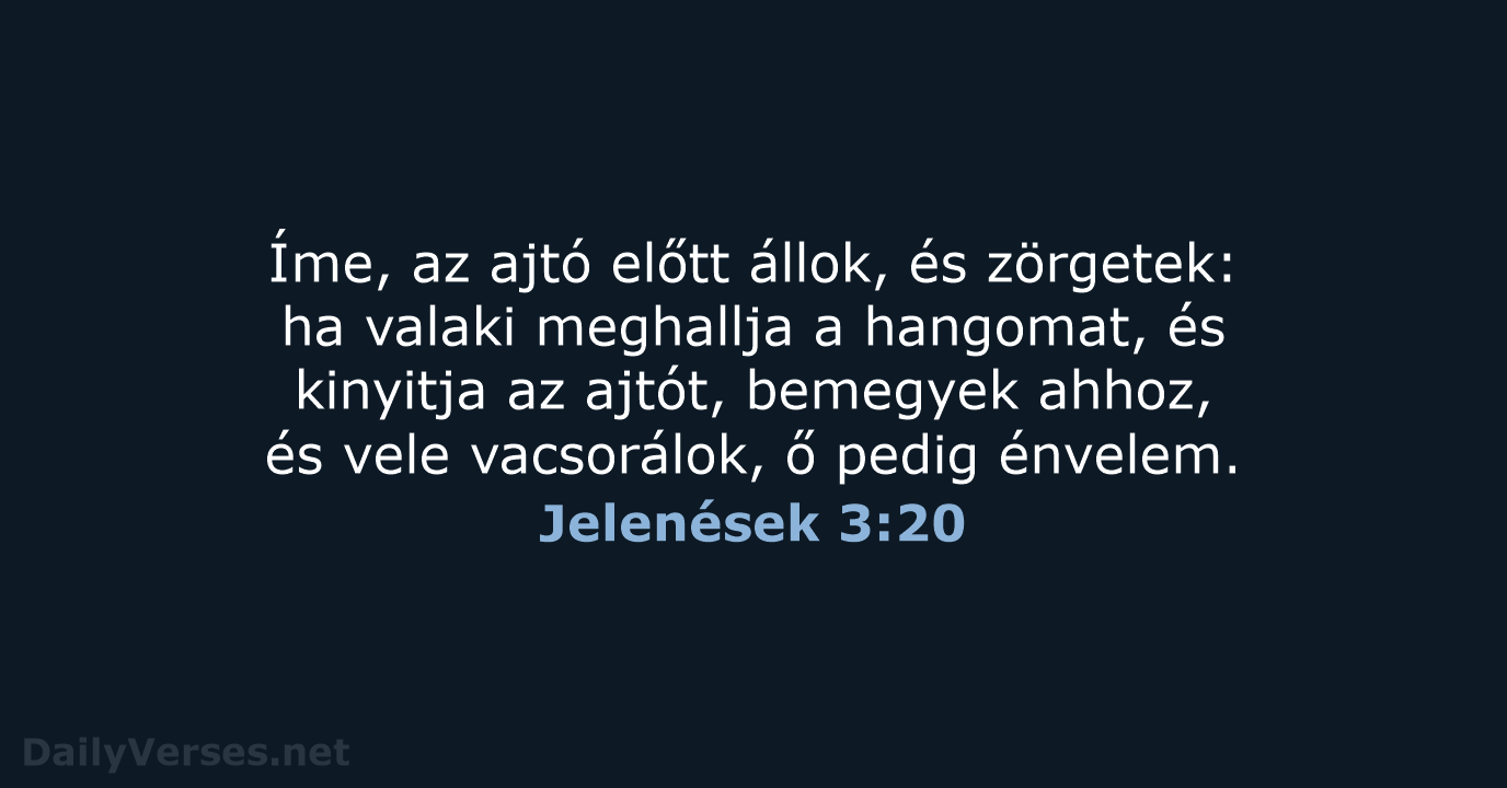 Jelenések 3:20 - UF