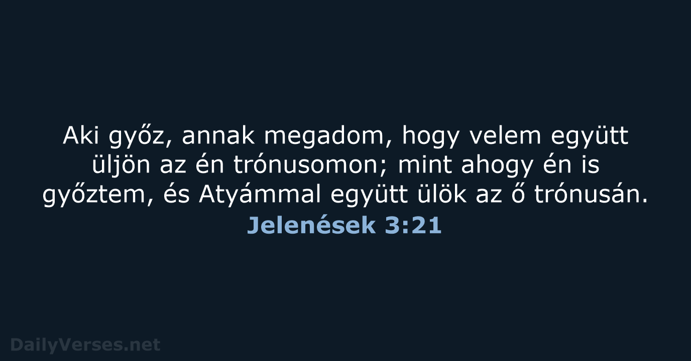 Jelenések 3:21 - UF