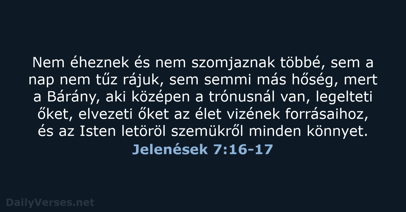 Jelenések 7:16-17 - UF