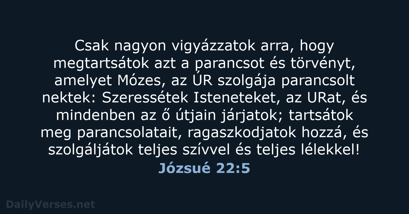 Józsué 22:5 - UF