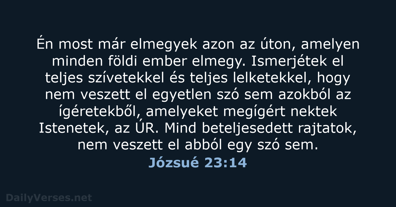 Józsué 23:14 - UF