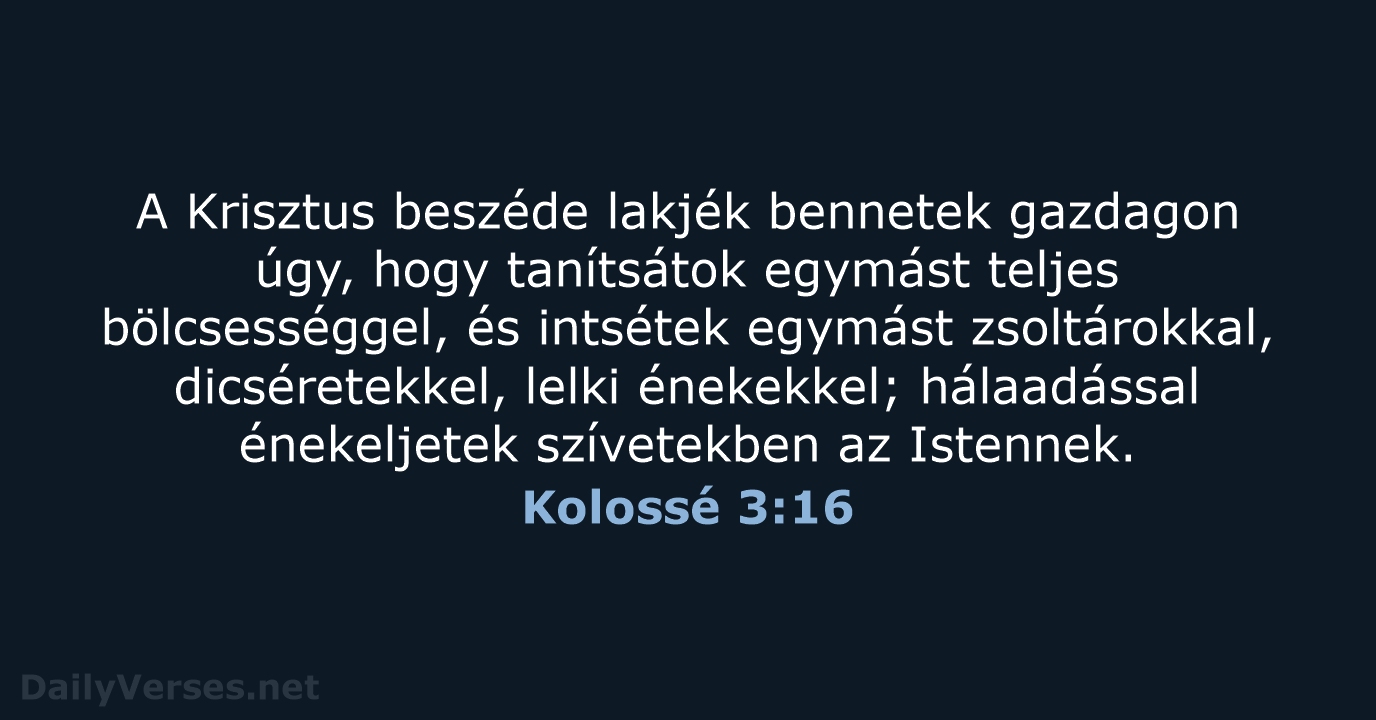 Kolossé 3:16 - UF