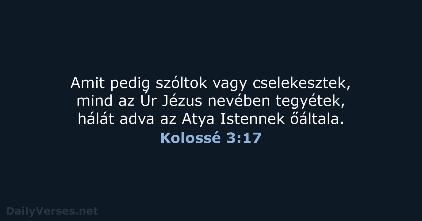 Kolossé 3:17 - UF