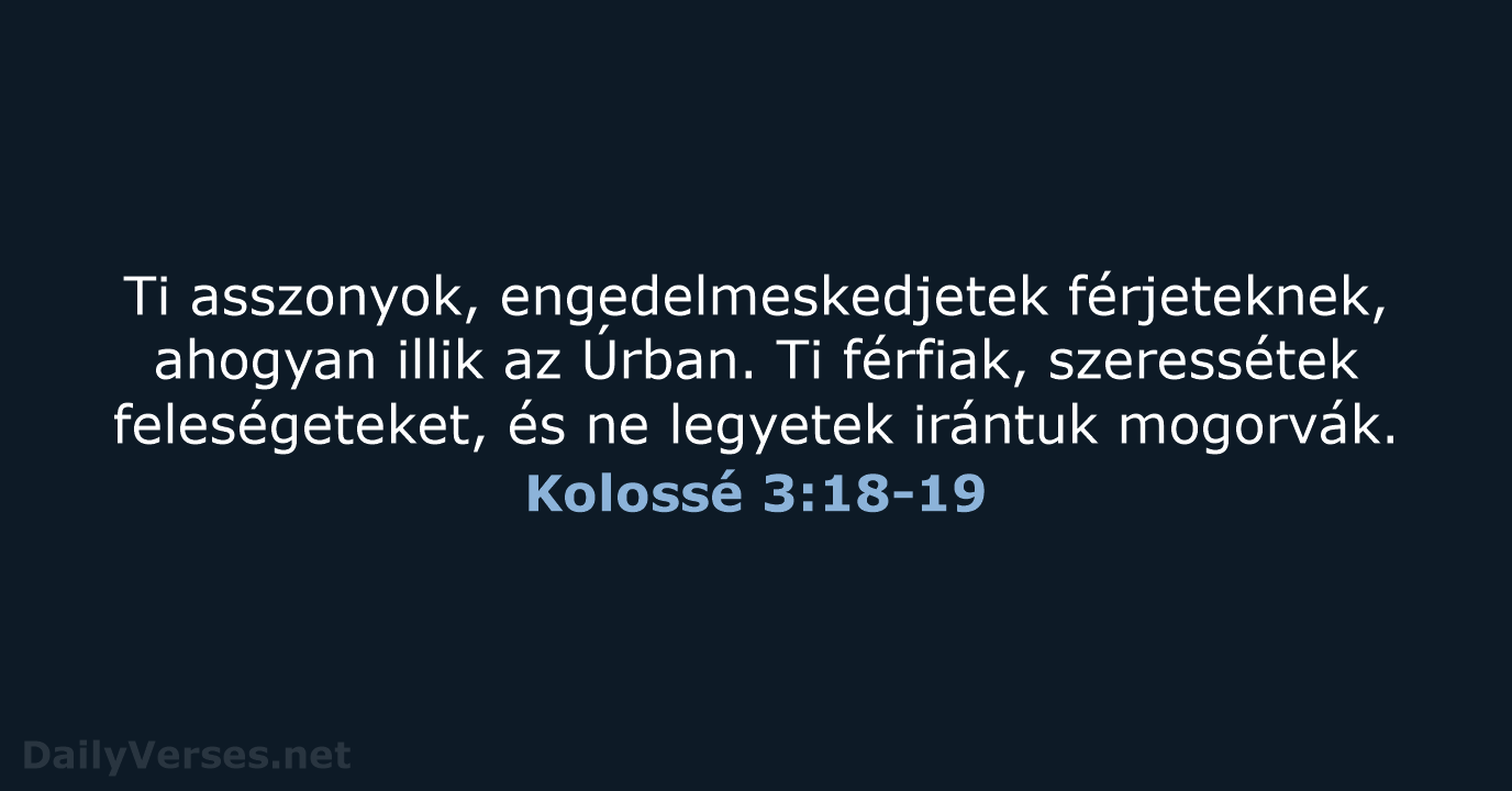 Kolossé 3:18-19 - UF