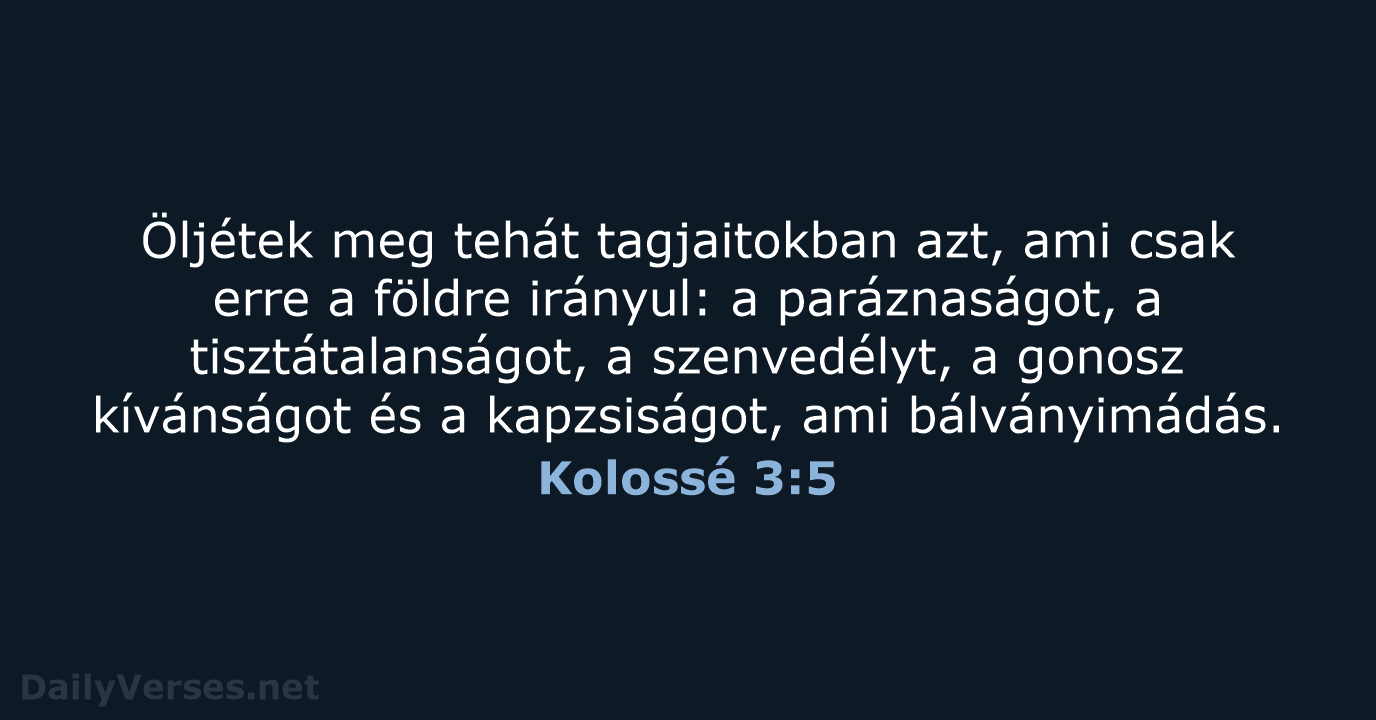 Kolossé 3:5 - UF