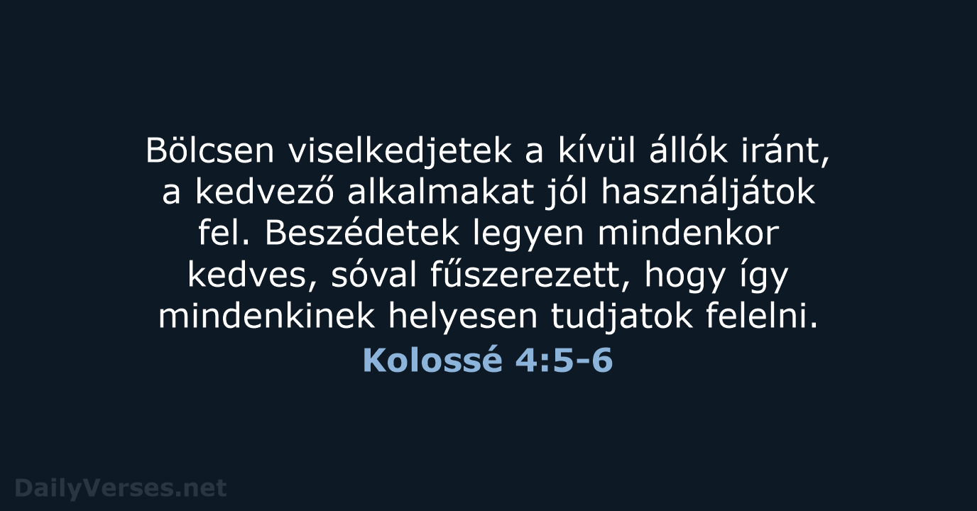 Kolossé 4:5-6 - UF