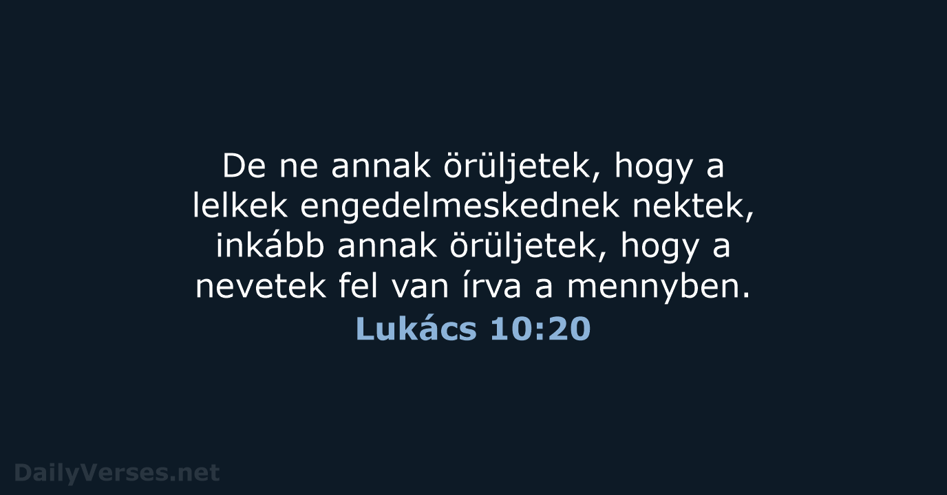 Lukács 10:20 - UF