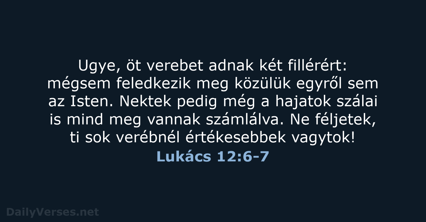 Lukács 12:6-7 - UF