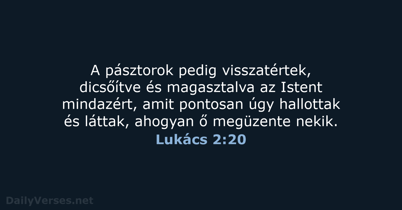 Lukács 2:20 - UF