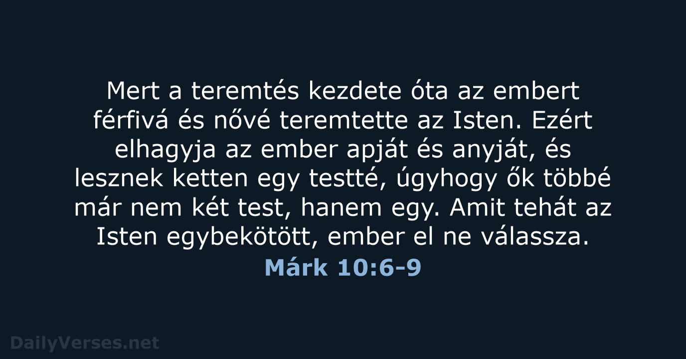 Márk 10:6-9 - UF