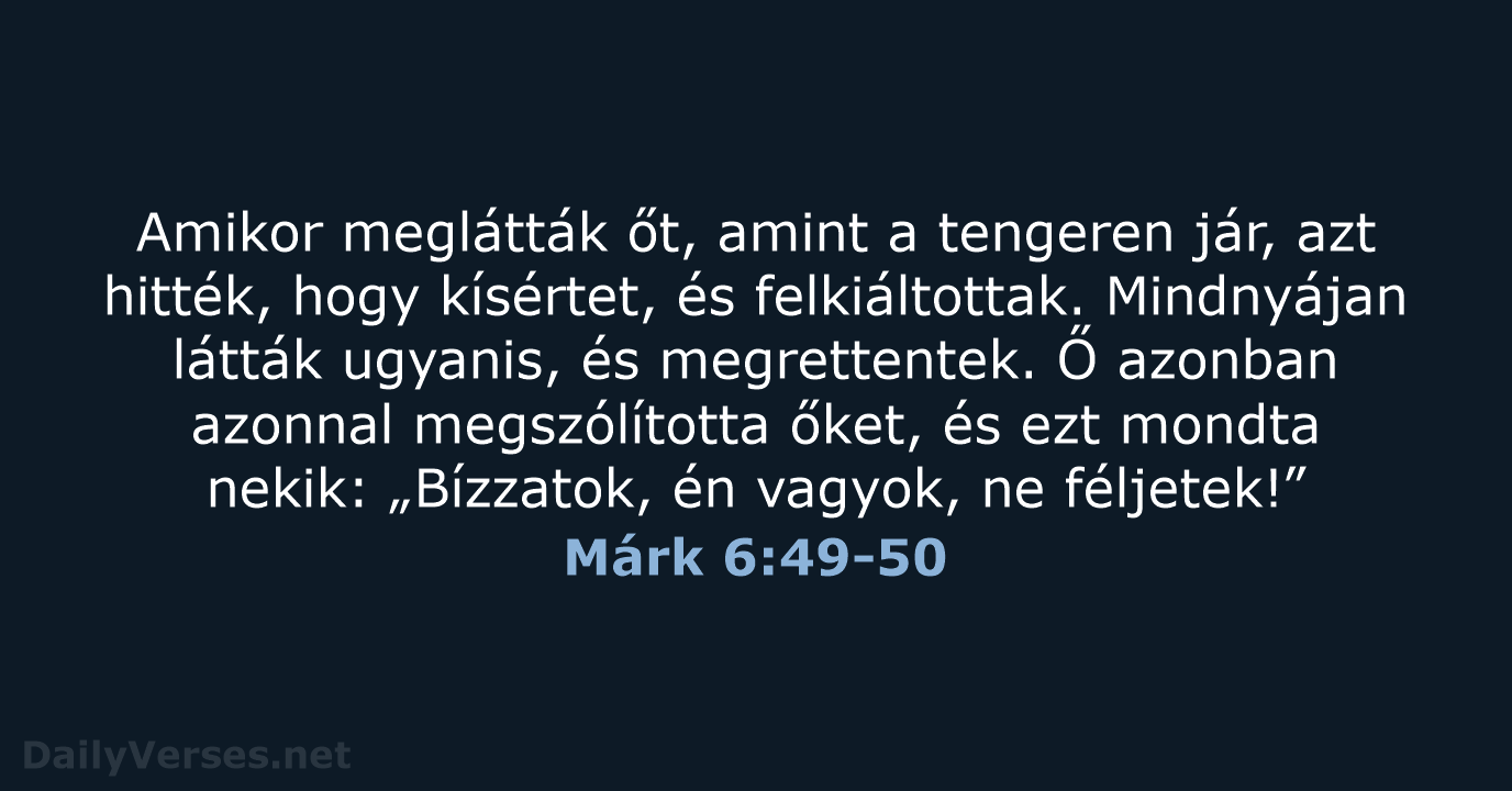 Márk 6:49-50 - UF