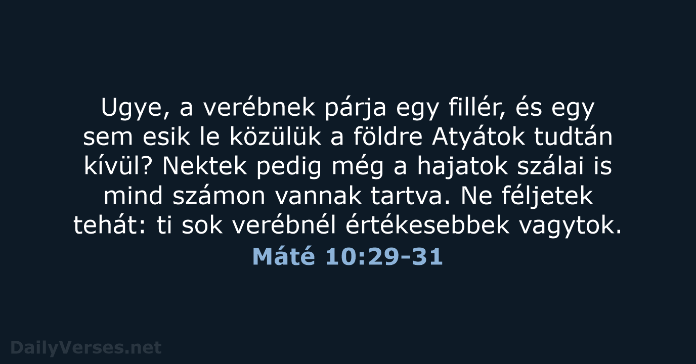 Máté 10:29-31 - UF