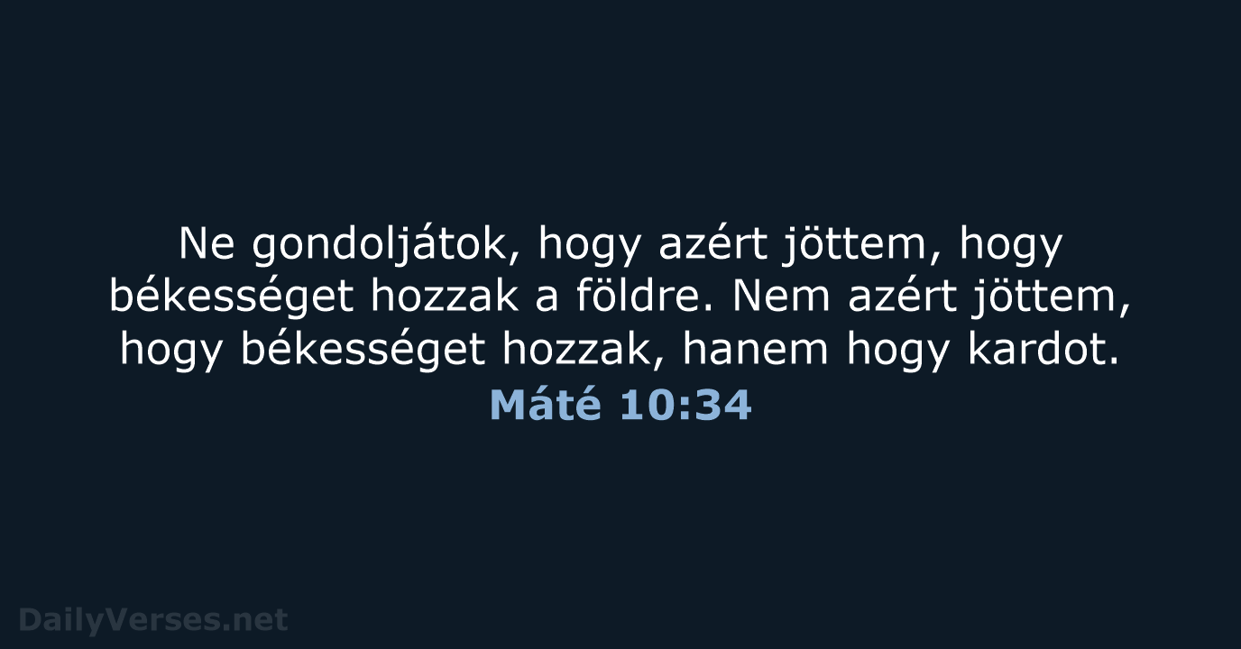 Máté 10:34 - UF