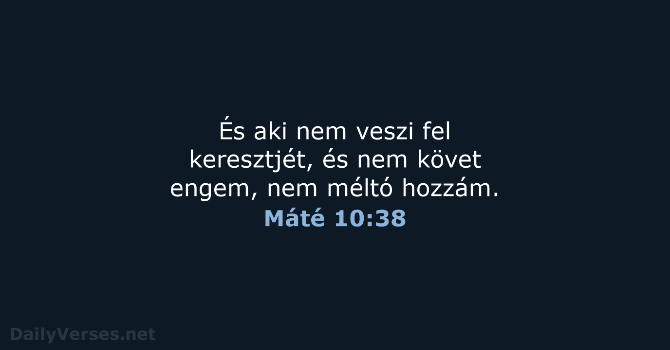 Máté 10:38 - UF