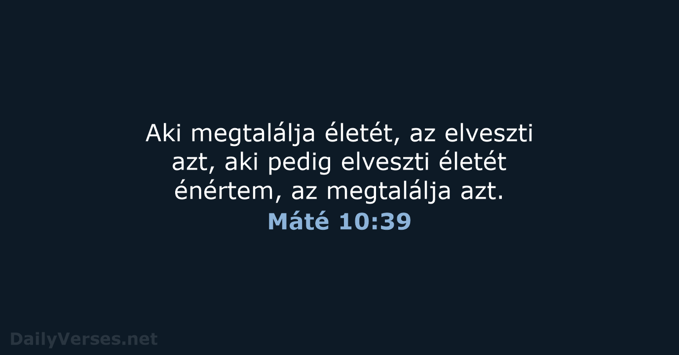 Máté 10:39 - UF