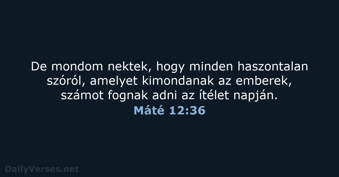 Máté 12:36 - UF