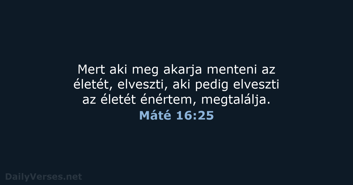 Máté 16:25 - UF