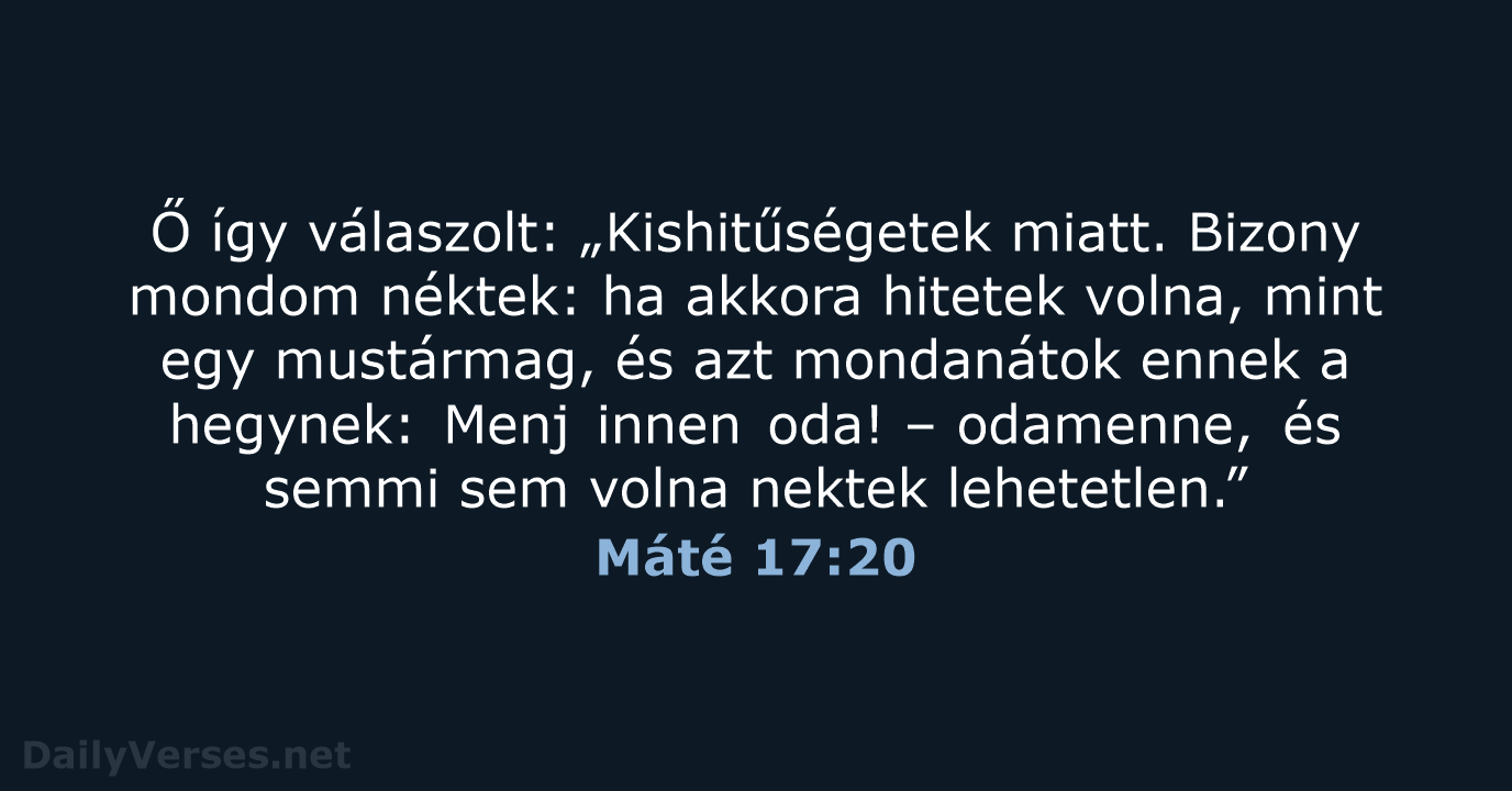 Máté 17:20 - UF