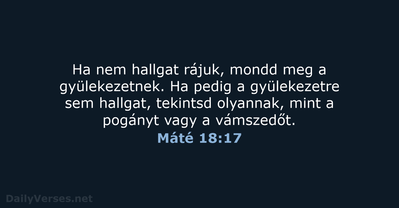 Máté 18:17 - UF