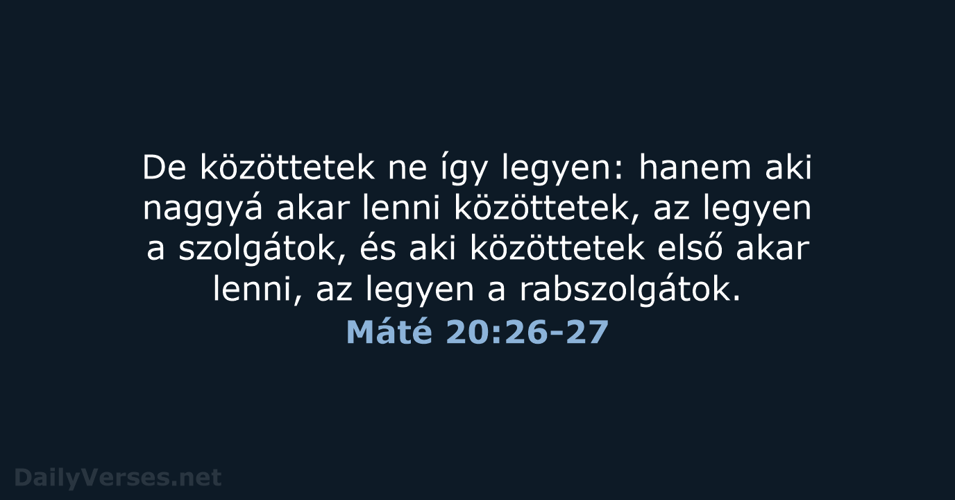 Máté 20:26-27 - UF