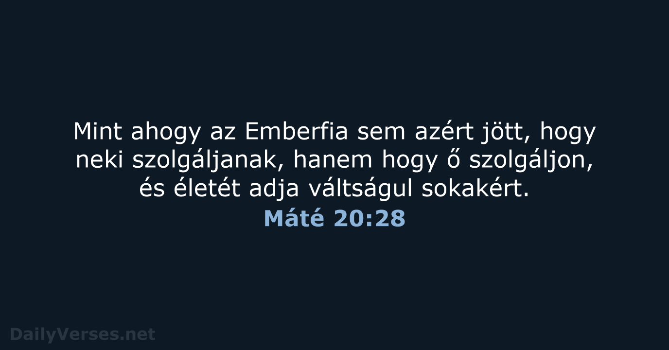 Máté 20:28 - UF