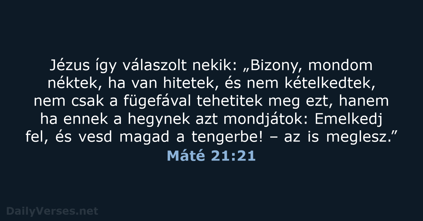 Máté 21:21 - UF