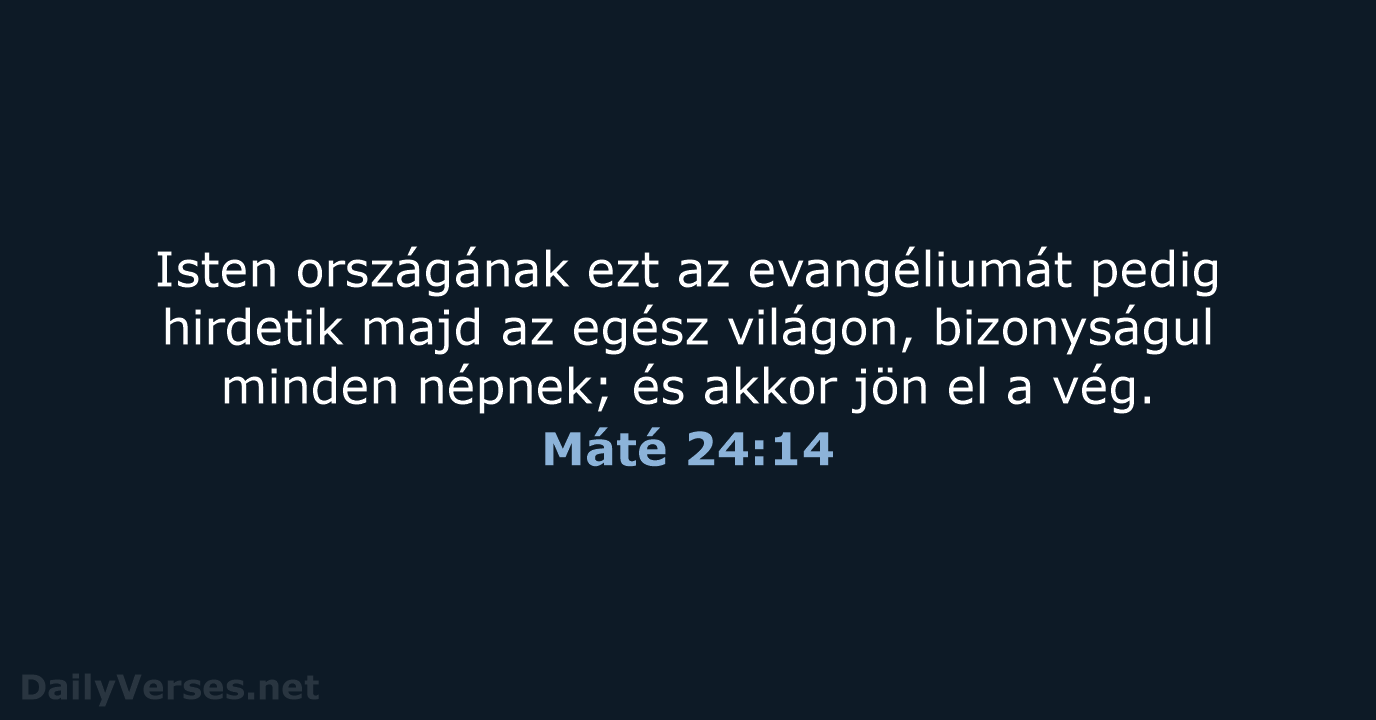 Máté 24:14 - UF