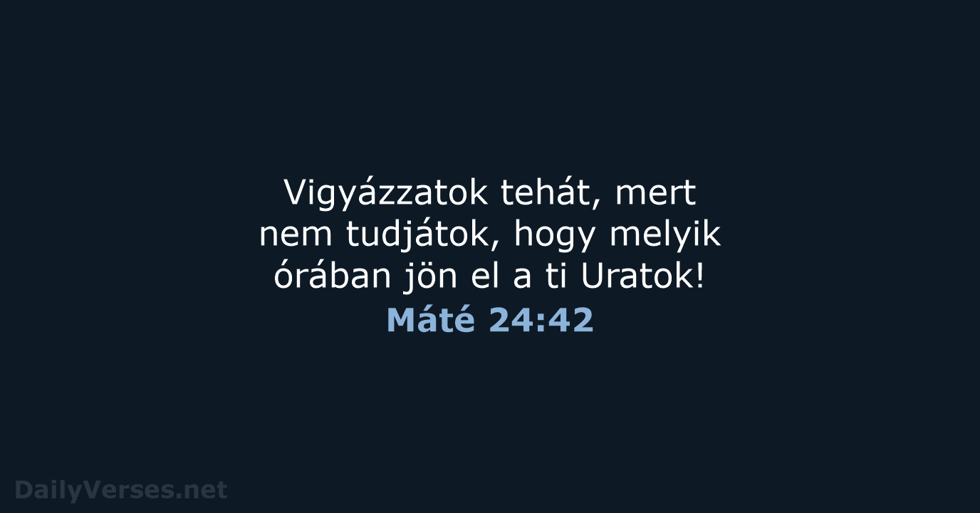 Máté 24:42 - UF