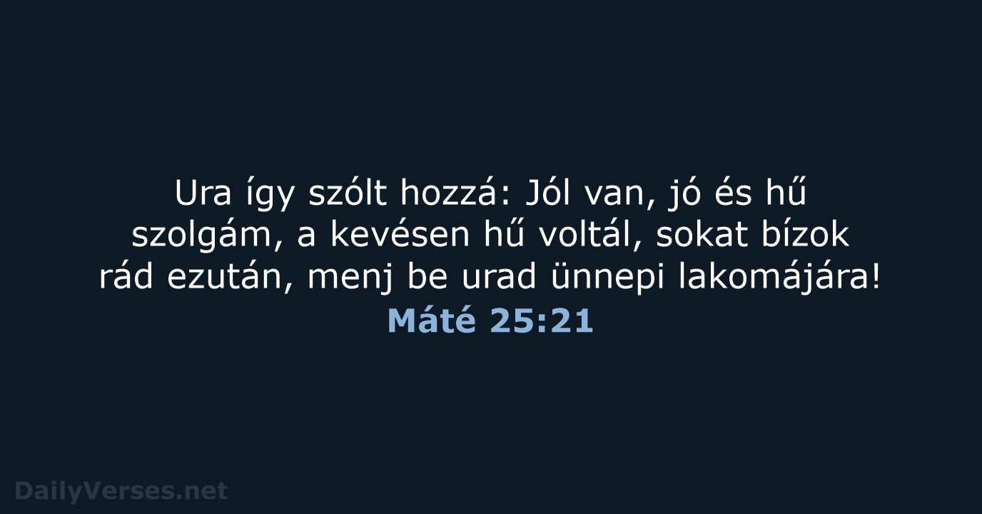 Máté 25:21 - UF