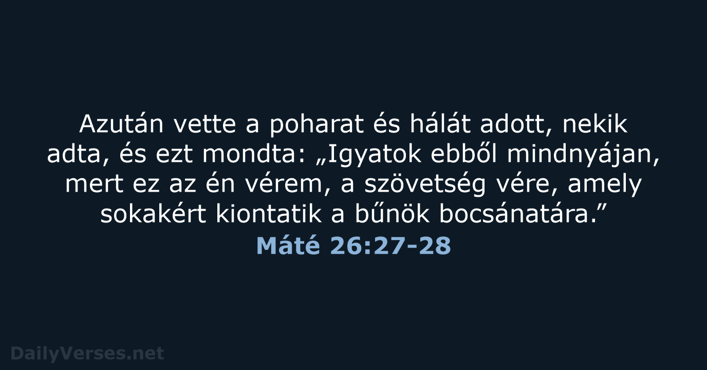 Máté 26:27-28 - UF