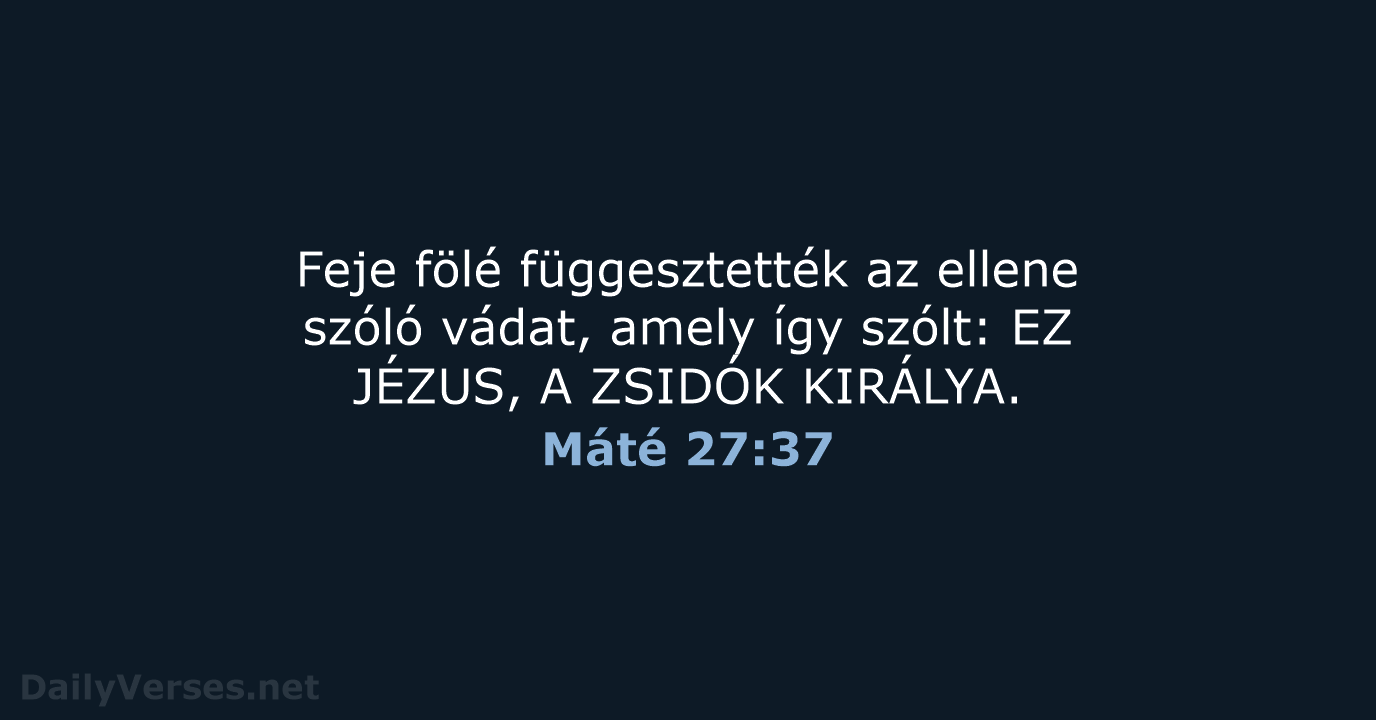 Máté 27:37 - UF