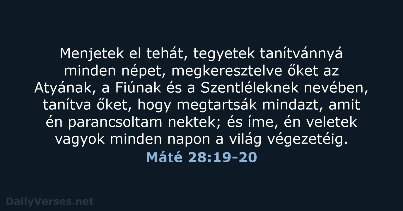 Máté 28:19-20 - UF