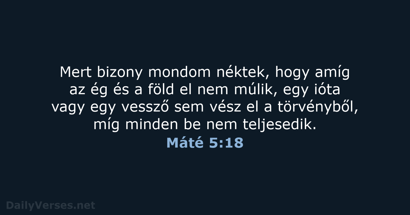 Máté 5:18 - UF