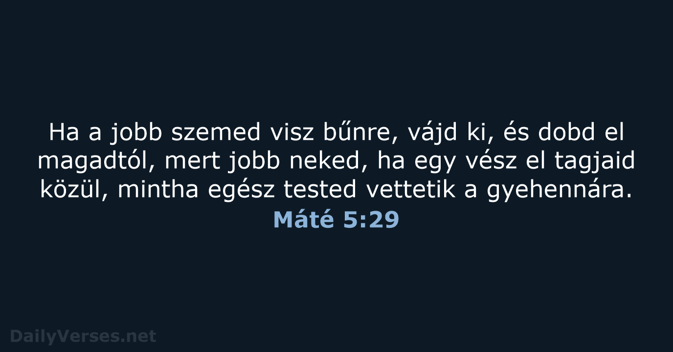 Máté 5:29 - UF