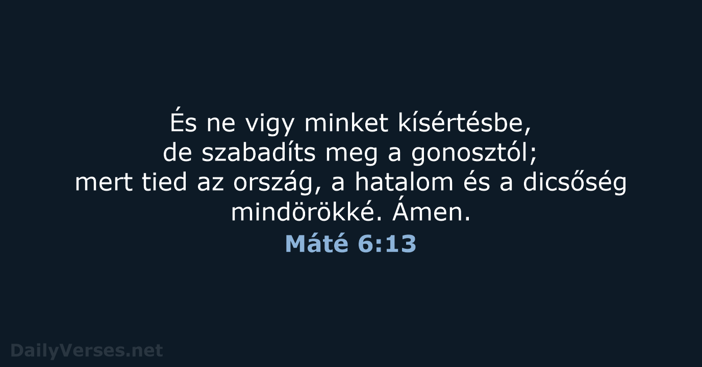 Máté 6:13 - UF